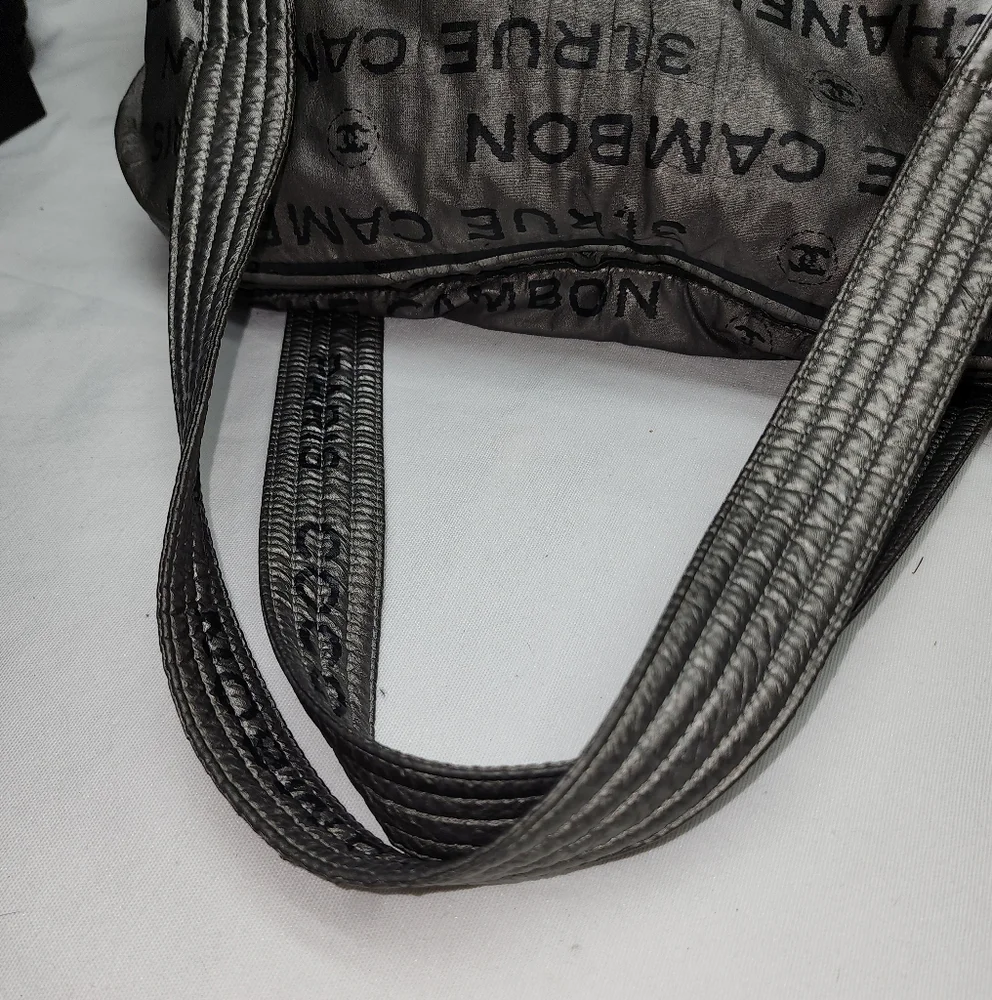 Authentic CHANEL Silver Rue de Cambon Unlimited Bag Travel Bundle